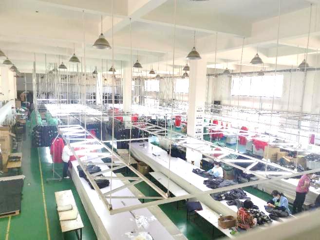 Overview of the Huabo garment production floor